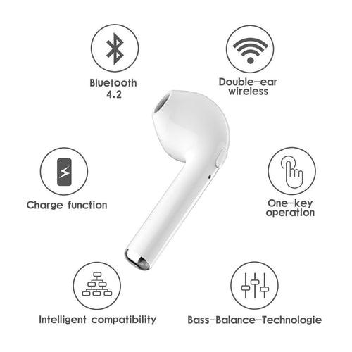 I7 Single Bluetooth In Ear Wireless Earphones With Mic