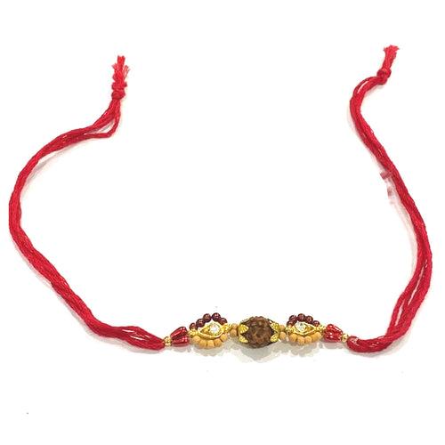 Handmade Rudraksha Gemstone Rakhi Raksha bandhan Chocolate combo - Beautiful Rakhi RK6