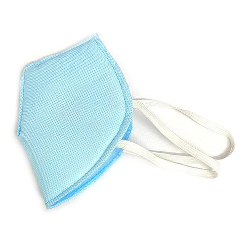 High filtration 4 ply Reusable Wellness Mask with PU foam Three Layer Dust Pollution Washable Mask with Breathing valve (Blue) - 5 pcs
