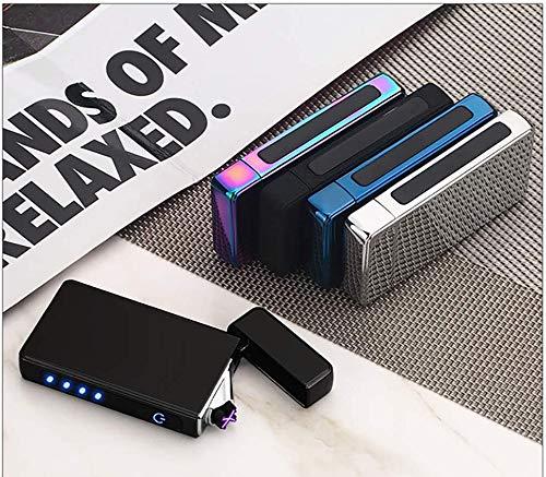 Electric Arc Plasma Sensor Lighter Square Shape with LED Indicator Flameless Windproof Lighter USB Rechargeable for Fire/Cigar/Cigarette/Camping