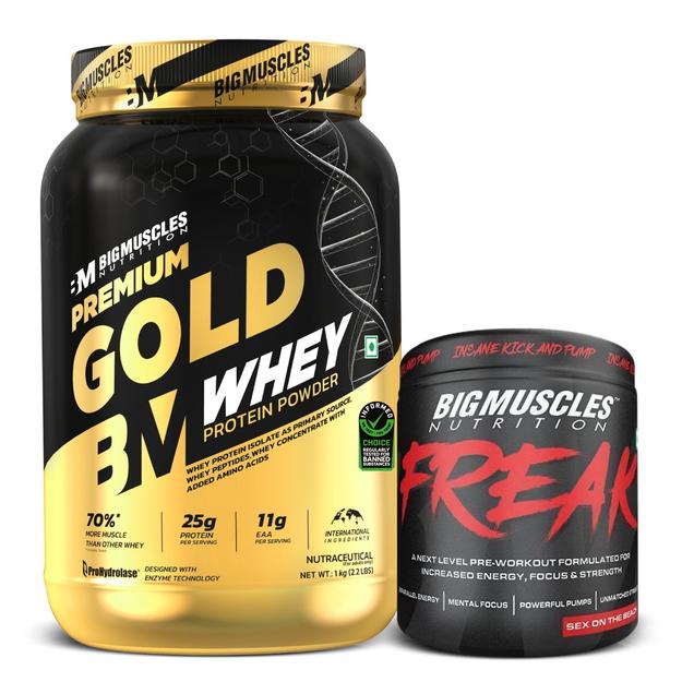 Gold Whey (BELGIAN CHOCOLATE) (1kg) + Freak ( SOB ) (15 serving)