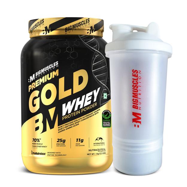 Gold Whey (BELGIAN CHOCOLATE) (1kg) + Shaker (PLASTIC)