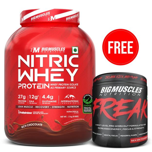 Nitric Whey Chocolate ( 2kg ) + Freak (SOB) (30 Serving)