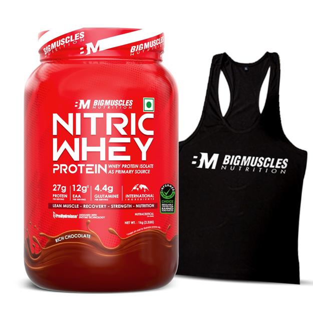 Nitric Whey Chocolate (1kg) + Stringer