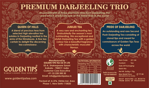 3-in-1 Queen of Hills, Jubilee and Pride of Darjeeling - Velvet Bag, 3x25g