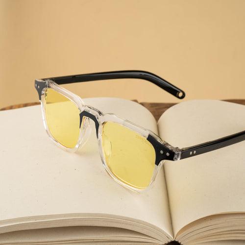 Kingsman Clear Yellow Square Sunglasses