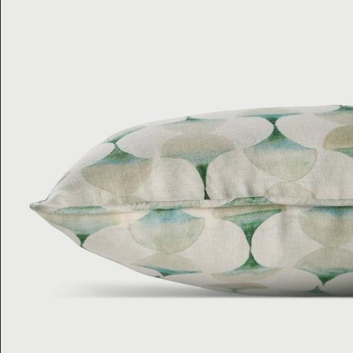 Cove Teal Oblong Linen Cushion Cover