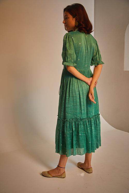 Daisy Wrap-Around Dress - Green