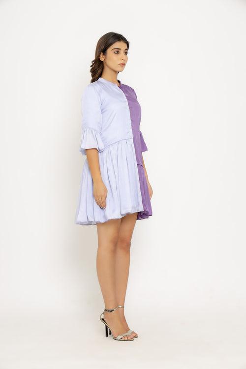 Purple-Lilac Half & Half Dress