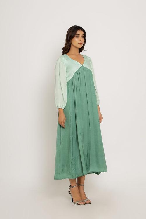 Teal-Tea Green Maxi Dress