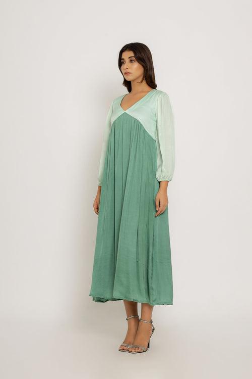 Teal-Tea Green Maxi Dress