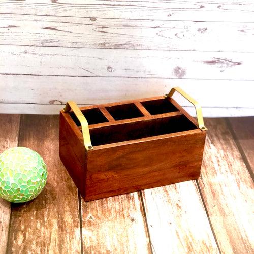 Classic Mastani Wooden Caddy | Cutlery Holder | Spoon stand