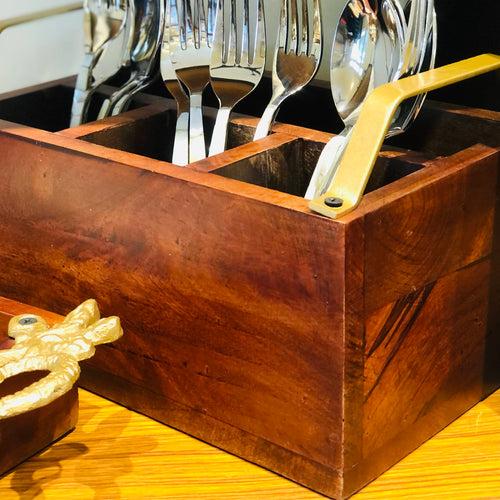 Classic Mastani Wooden Caddy | Cutlery Holder | Spoon stand