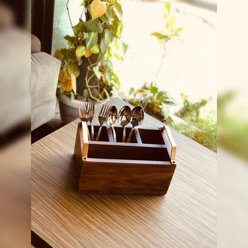 Classic Mastani Wooden Caddy | Cutlery Holder | Spoon stand