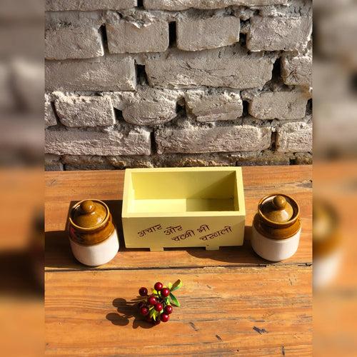 2 Set of Achari Chutney Jar and Handi Salt & Pepper | Combo