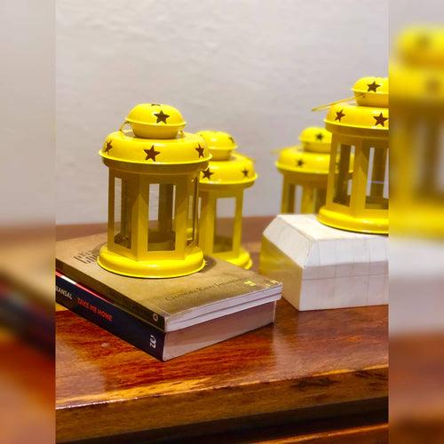 Set of 4 Lantern | Lantern Lamp | Decor Lanterns | Lanterns for Candles | Hanging Decorative lanterns | Colour- Yellow