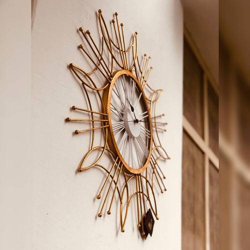 Golden & White Wall Clock | 25 Inch