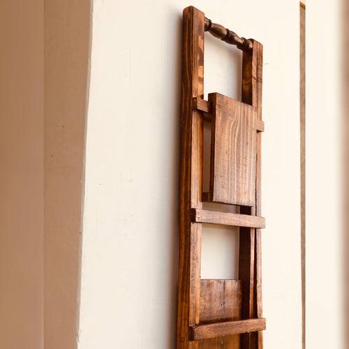 Brown wooden Ladder | Decorative ladder shelf | Foldable ladder Shelves | wooden ladder shelf | 3Ft Brown ladder Bookshelf