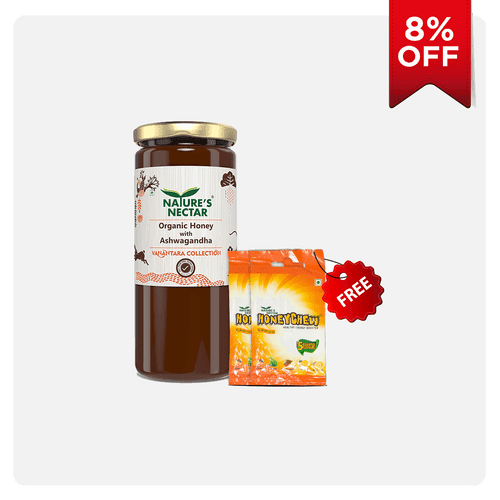 Organic Honey with Ashwagandha 325g + Honeychew Free