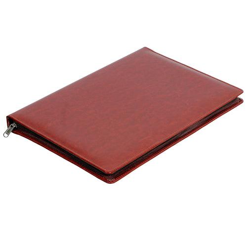 Zip-Up A4 Document Folder (Tan -  Smooth Leather)