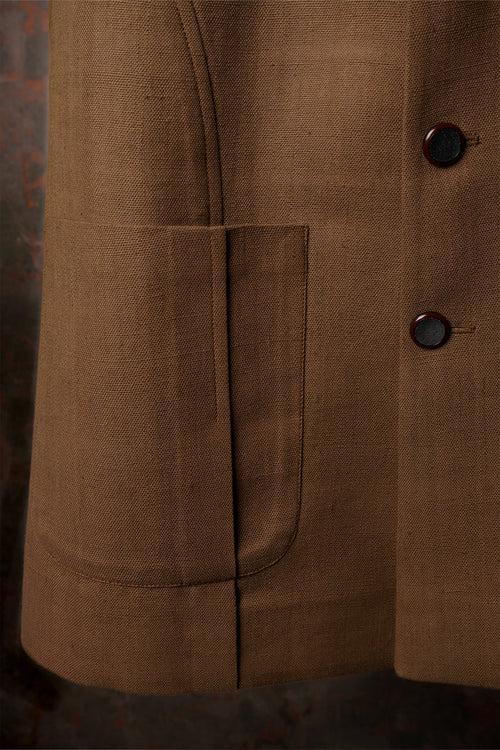 Russet Brown Khadi Nehru Jacket