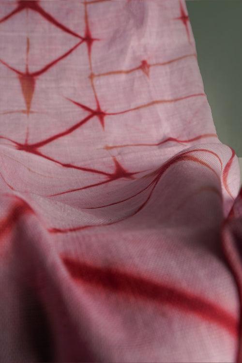 Lilac shibori khadi stole