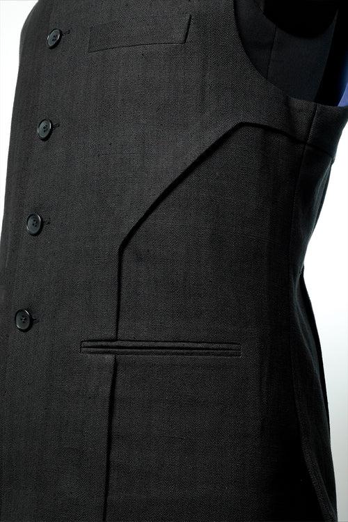 Black 3D panel Khadi Nehru Jacket