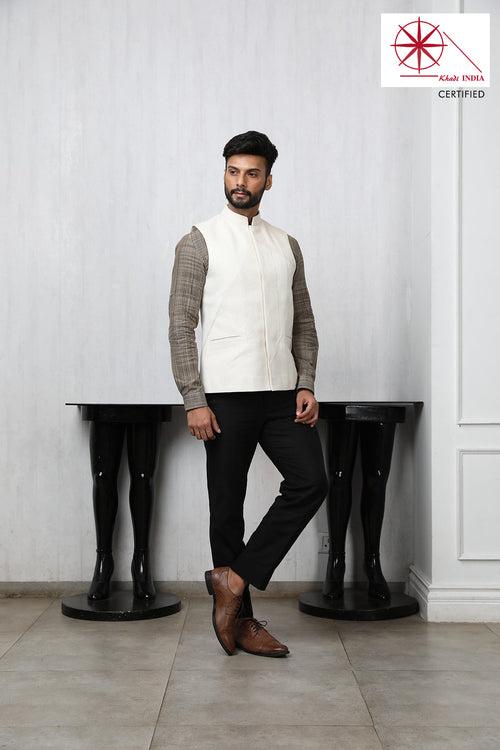 Black regular fit (khadi) trouser