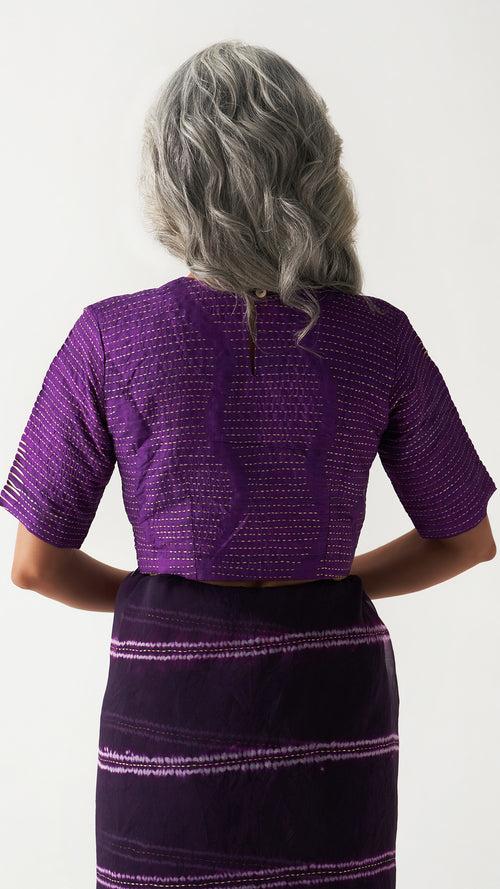 Surface Metal Blouse - Purple