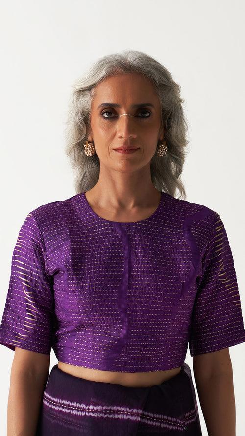 Surface Metal Blouse - Purple