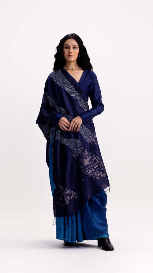 TERRAIN JAMBAN SAREE - BLUE