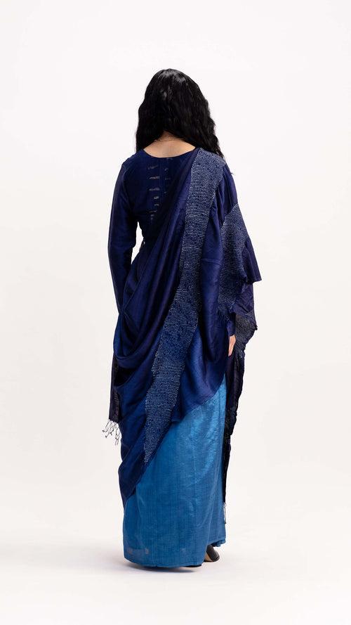 TERRAIN JAMBAN SAREE - BLUE