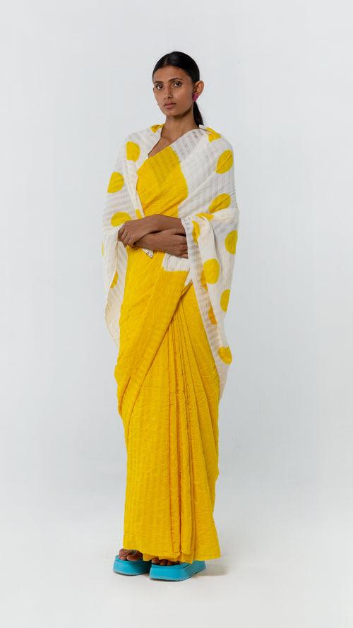 POLKA BANDHANI SAREE - CHROME