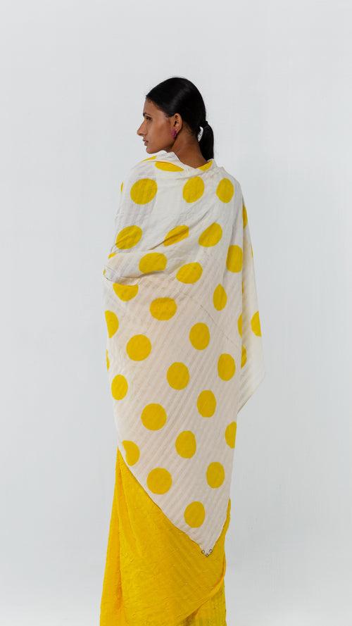 POLKA BANDHANI SAREE - CHROME