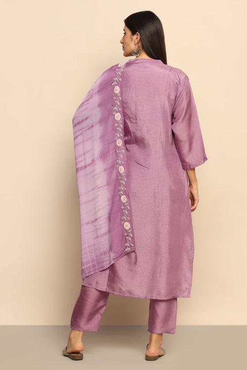 Mesmerizing Purple Sequin Thread Knot Cut Dana Poth Salli Suit - Unleash Your Inner Diva