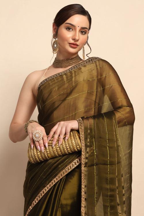 Timeless Grey Silk Saree with Intricate Floral Motif