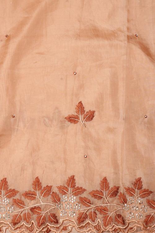 Graceful Peach Color Silk Saree with Exquisite Thread Work and Sequins