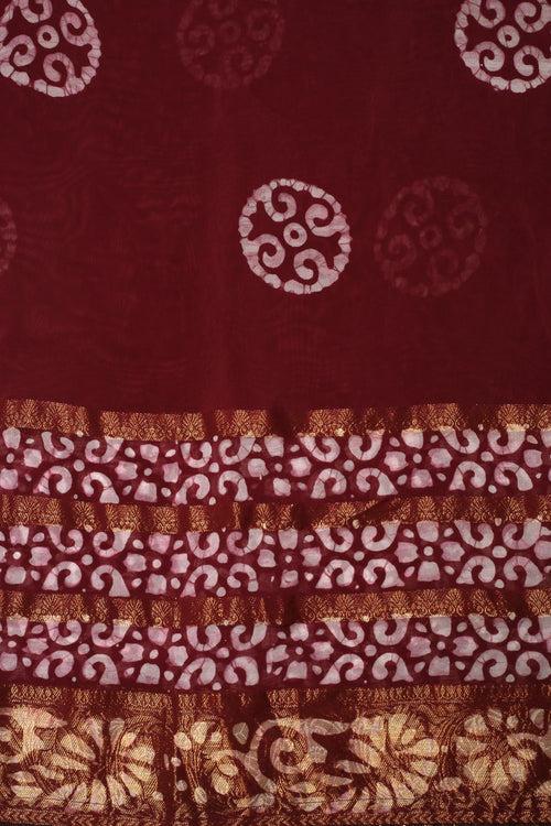 Elegant Wine Color Georgette Saree with Geometrical Motif