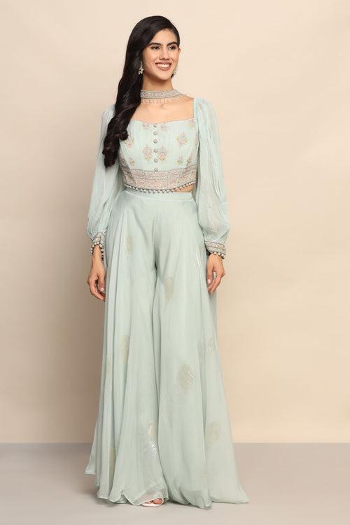 Enchanting Blue Color Dress with Mesmerizing Thread Work