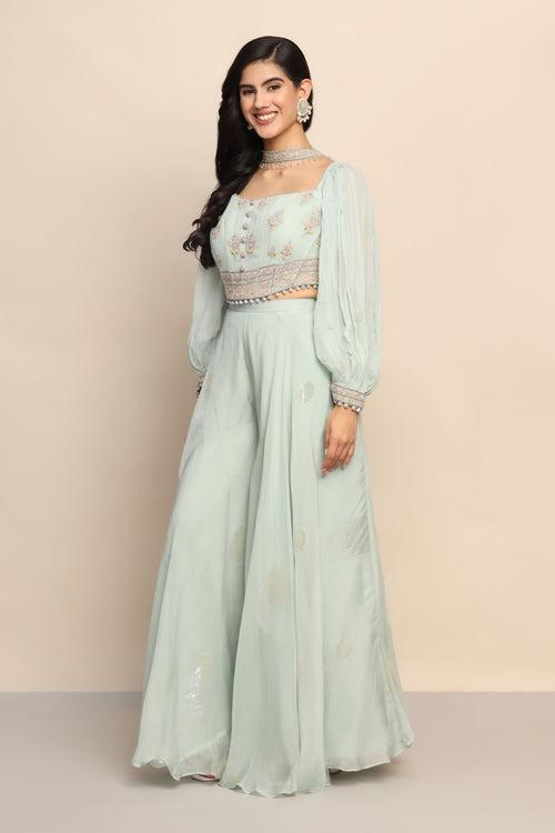 Enchanting Blue Color Dress with Mesmerizing Thread Work