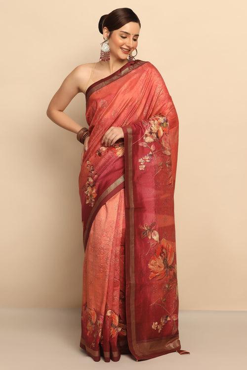 Glamorous Brown Silk Saree with Sparkling Sequins