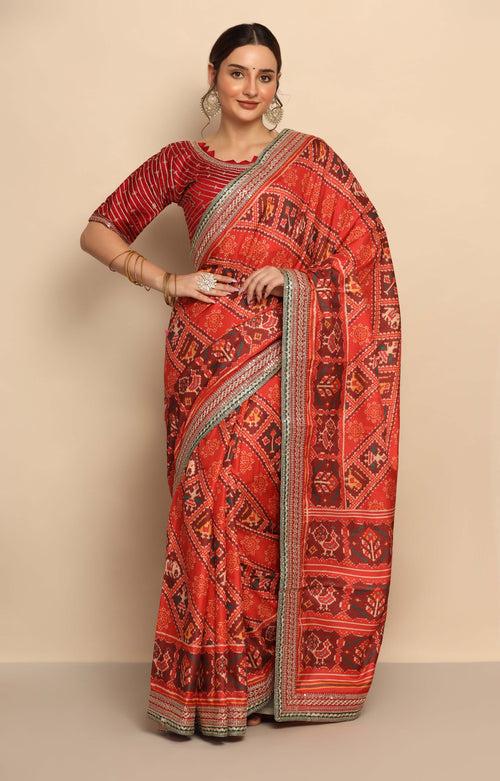 Captivating Multi-Color Silk Saree with Heavy Blouse | Sequins & Zari