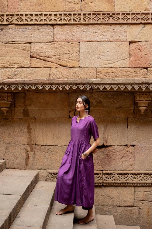 Dark orchid kurta set with dupatta