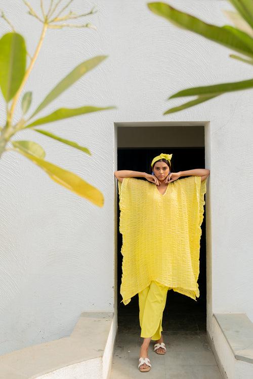 Iced Lemon Kaftan with Pants