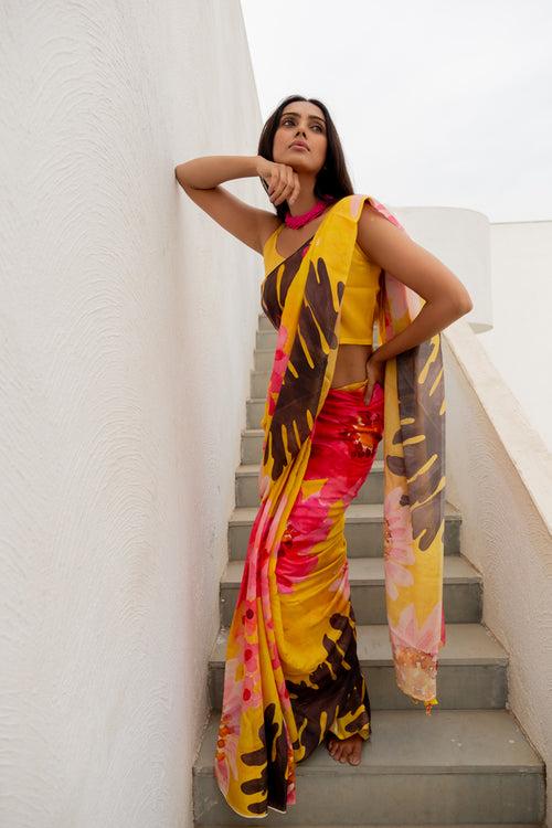 Tuscany Flowers Saree