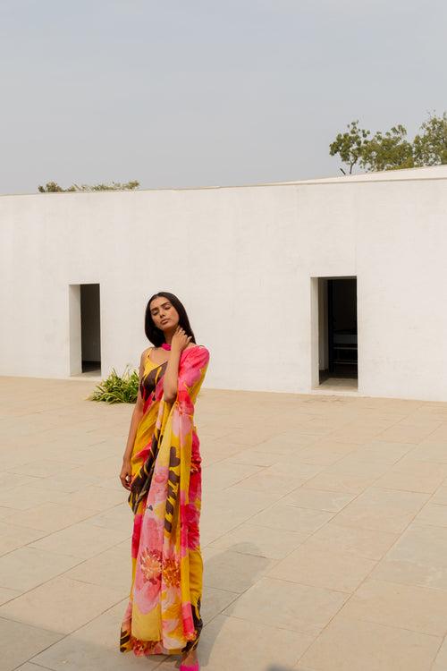 Tuscany Flowers Saree