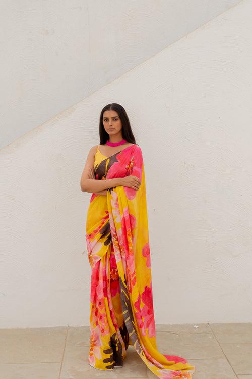 Tuscany Flowers Saree