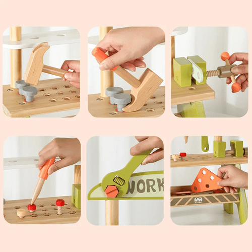 Wooden Workbench Construction Tool Set