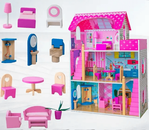 Wooden Dollhouse Pretend Play Toy