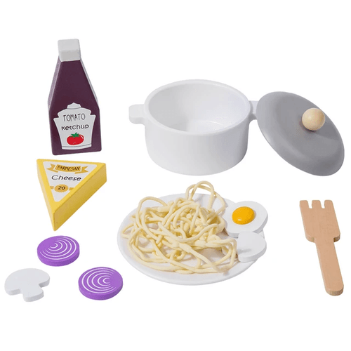 Wooden Spaghetti Pasta Play Food Set